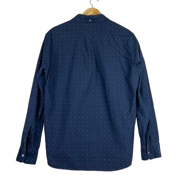 Bonobos Large Button Up Blue/White Dots Slim Fit Smart Cotton Men's Shirt - Picture 3 of 8